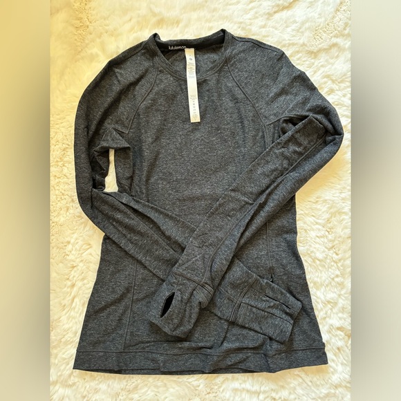 Lululemon It's Rulu Run Long Sleeve Shirt, Heathered Graphite Grey/Black, 4 - Picture 4 of 7